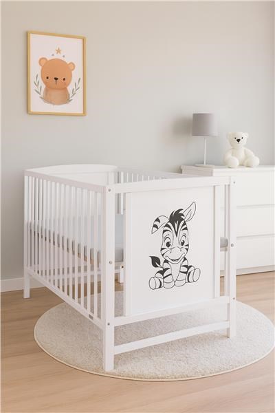 Gyerek kiságy New Baby BEA Zebra fehér