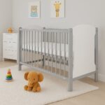 Gyerek kiságy New Baby ELSA fehér-szürke