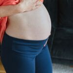 Magas derekú kismama leggings milk & love kék