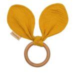 Rágóka levelekkel New Baby Ears mustard
