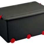 Univerzális játékdoboz kerekeken Tega grafit-piros