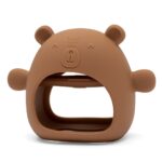 Szilikon kézi rágóka maci New Baby karamellbarna