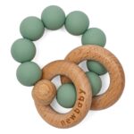 Baba szilikon rágóka gyöngyökkel New Baby szürke