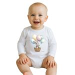 Baba body nyomtatással New Baby Nyuszi léggömbökkel