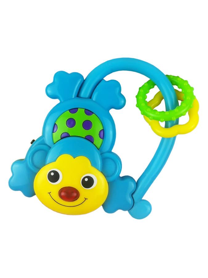 Gyermek zenélő csörgő Baby Mix majmocska kék