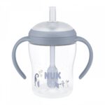 NUK Perfect Match tanuló cumisüveg szívószállal PENGUIN 150 ml