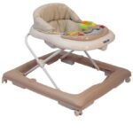 Gyerek bébikomp Baby Mix kormánykerékkel szilikon kerekek latte