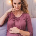 Kenguru kismama és szoptatós blúz milk & love rózsaszín barna