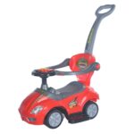 Bébitaxi tolókarral 3az1-ben Baby Mix Mega Car piros (A CSOMAGOLÁS SERULT)