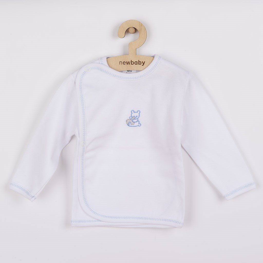 Csecsemő ingecske hímzett képpel New Baby kék