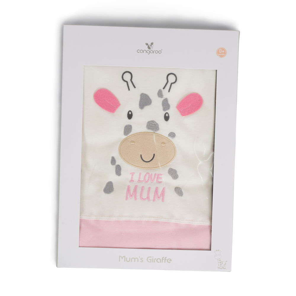 MUM Zsiráfos takaró 90*100cm PINK/rózsa