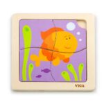 Fa képes kirakó puzzle Viga 4 db Halacska