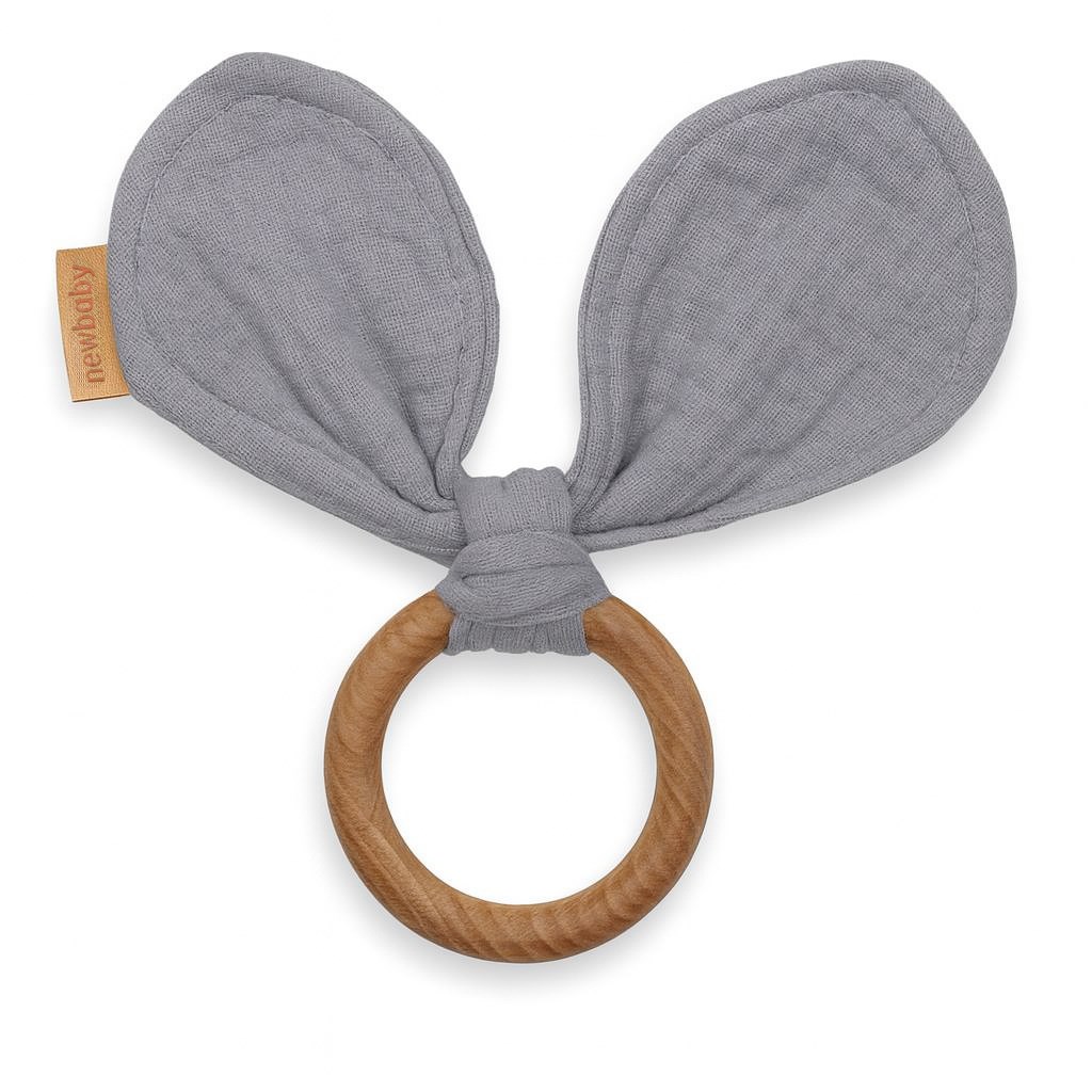 Rágóka levelekkel New Baby Ears grey