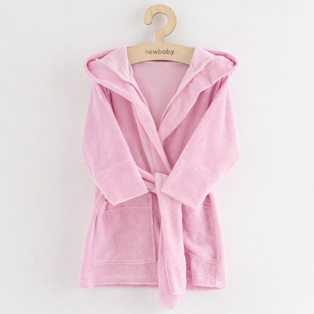 Gyerek frottír fürdőköpeny New Baby pink