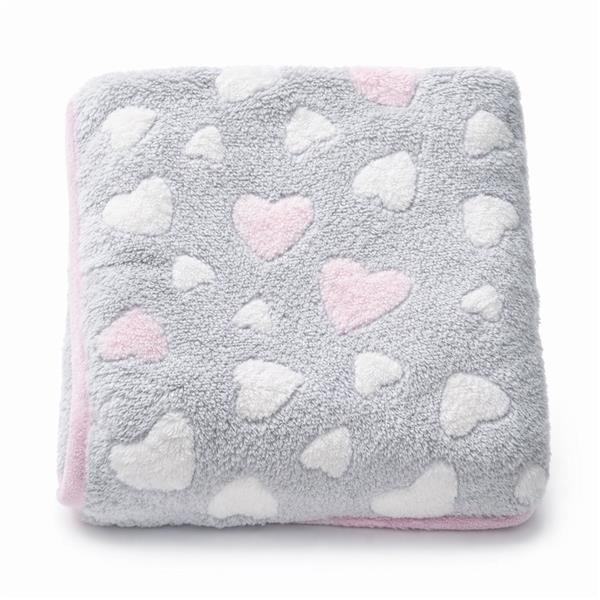 Baba takaró New Baby 80x90 heart pink