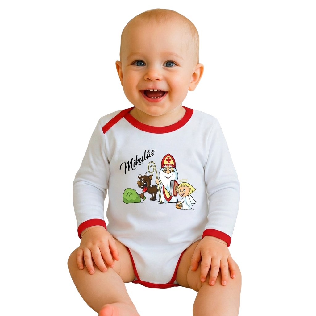 Body nyomtatott mintával New Baby Mikulás