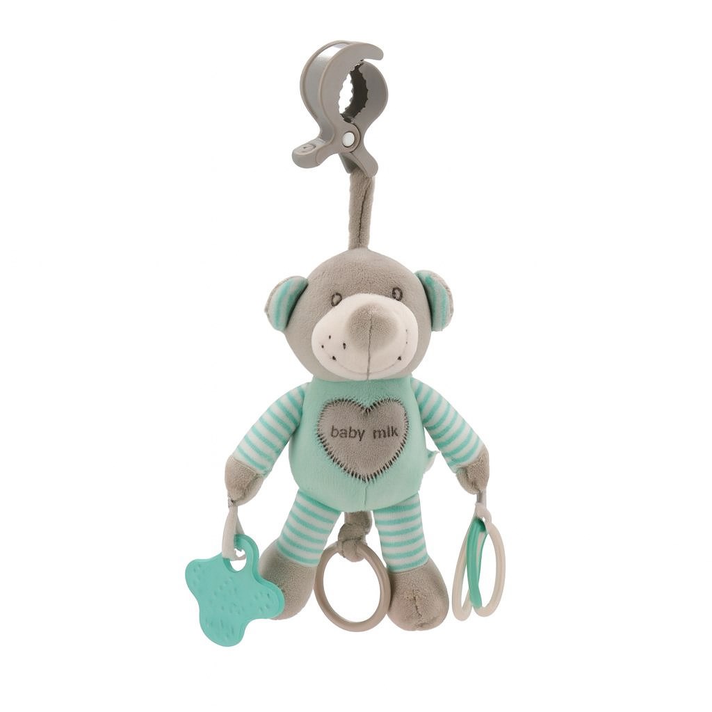Vibrálós gyerek plüss játék Baby Mix maci menta