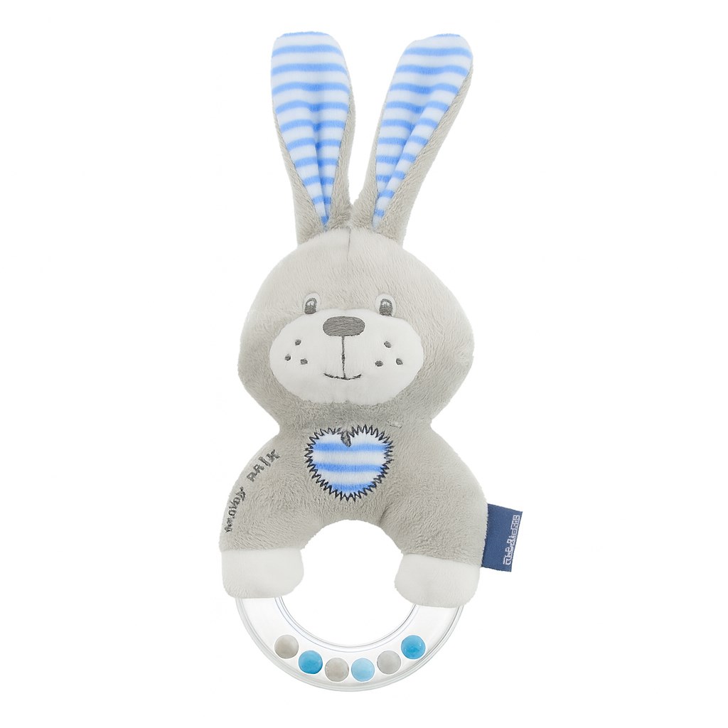 Csörgős plüss játék Baby Mix nyúl kék
