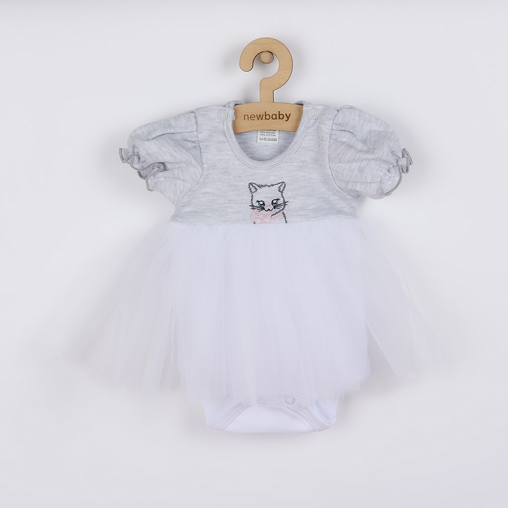 Baba body tüll szoknyával New Baby Wonderful szürke
