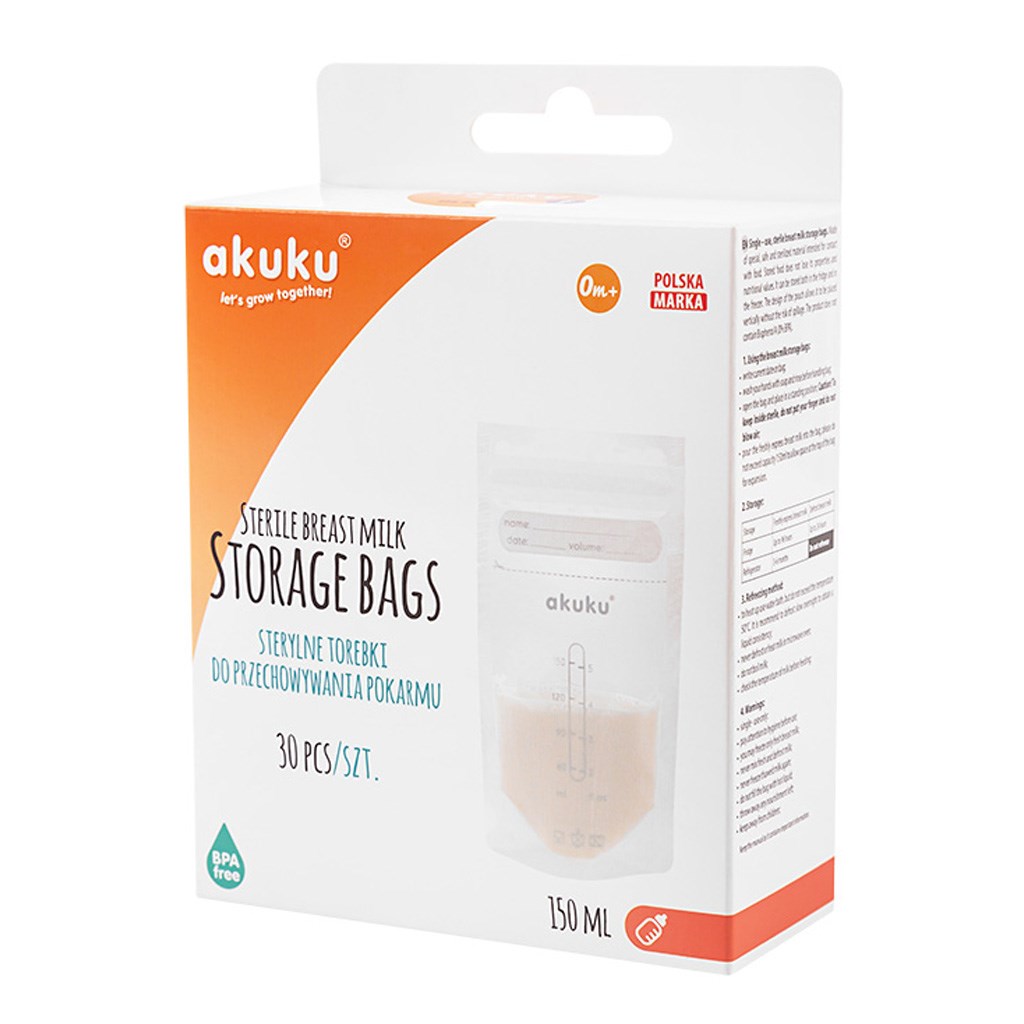 Tej- és ételtároló Akuku 150 ml-es 30 db-os steril tasak