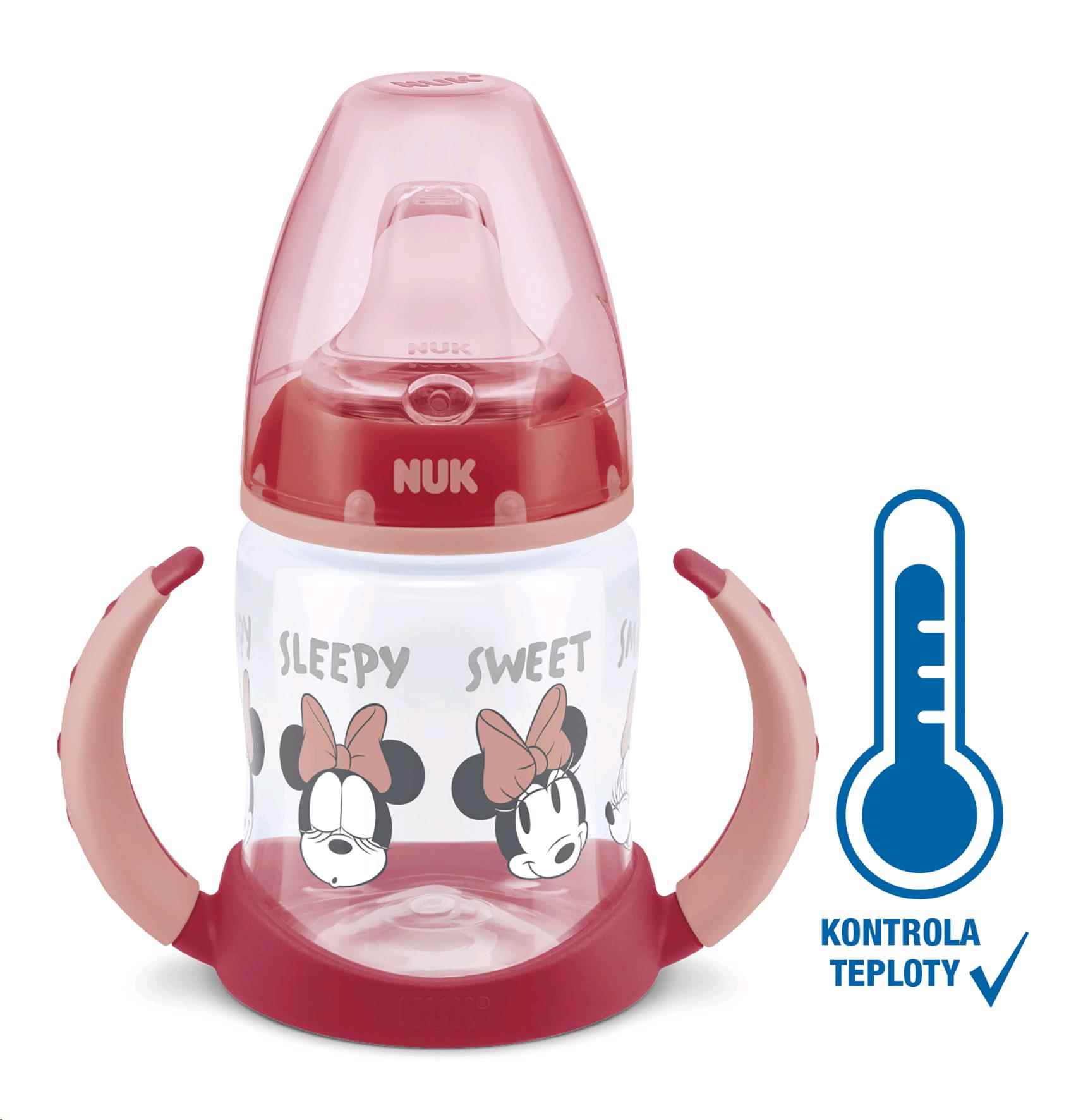 Baba tanuló itatópohár NUK Disney Mickey hőmérséklet jelzővel 150 ml piros