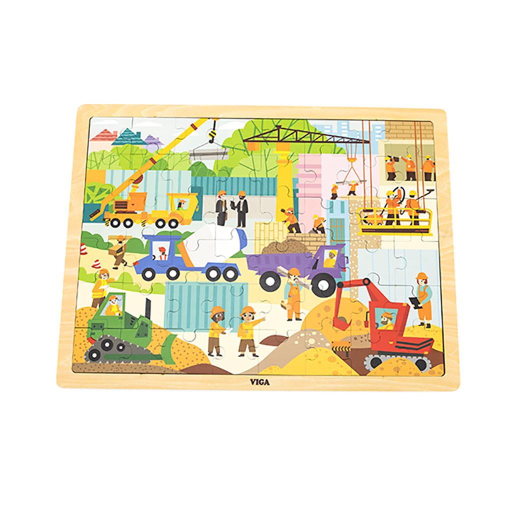 Fa puzzle Viga Építőipari gépek