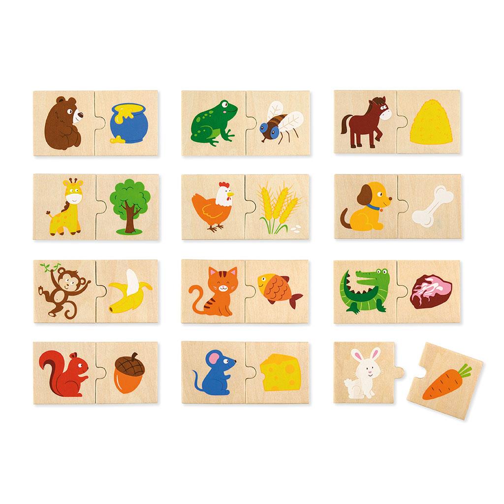 Fa puzzle Viga Állatok etetése