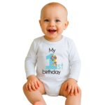 Baba body nyomtatással New Baby My first birthday blue
