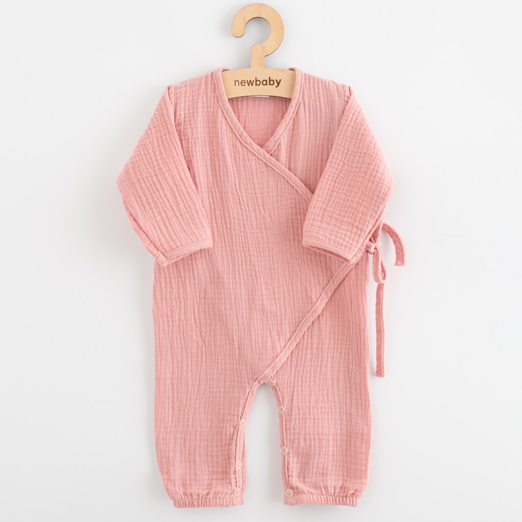 Baba muszlin kezeslábas New Baby pink