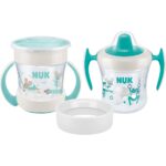 Bájos itató pohár Mini Cups NUK 360° fedéllel neutral