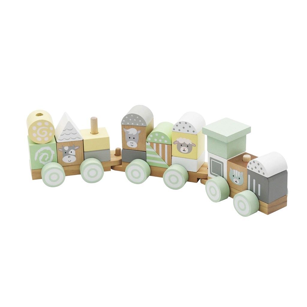 Fa vonat építőkockákkal Baby Mix