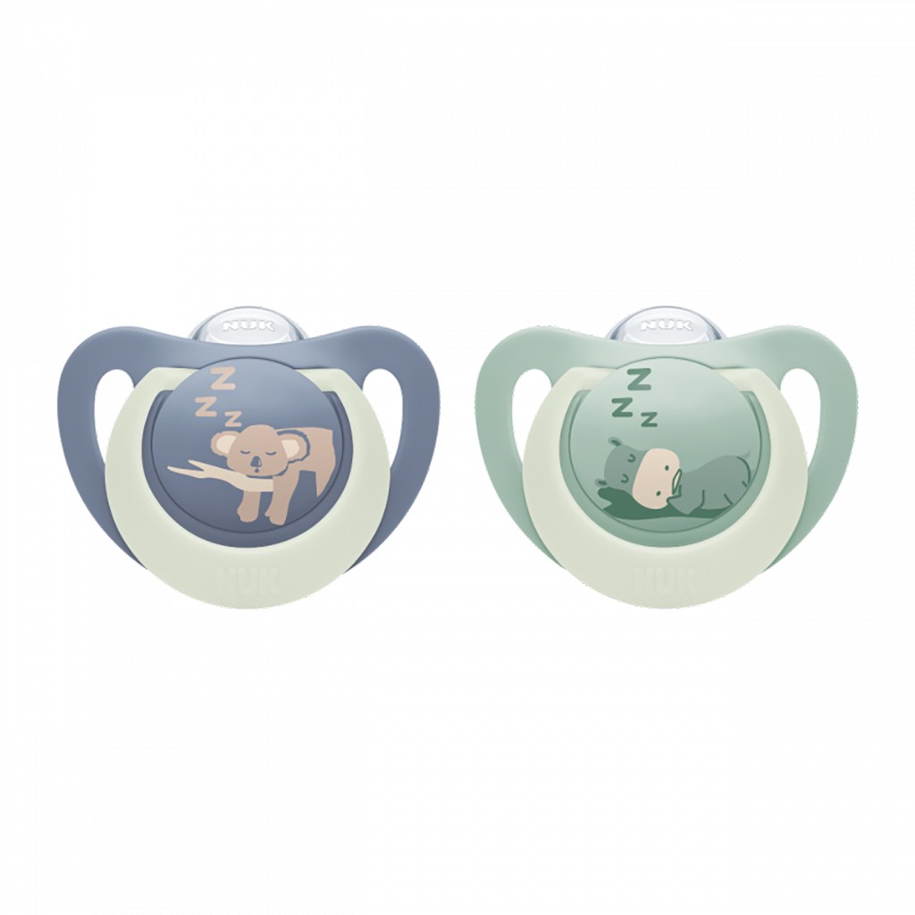 Baba cumi NUK First Choice Night 6-18m 2 db Hippo/Koala