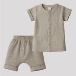 Baba muszlin ing rövidnadrággal New Baby linen