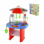 Polesie Toys  kis konyha JANA edényekkel 49cm PIROS/kék