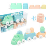 MOCHTOYS Play&Squish puha vonat és kocka szett 12db  PASZTELL