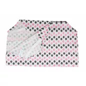 Óvodai lepedő végnyomott 135x60cm szürke-pink nagypötty