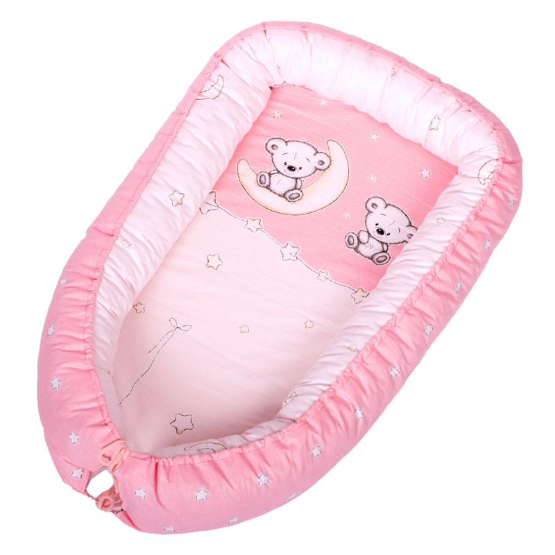 DOMBABY Babafészek  50x75cm PINK CSILLAGOS